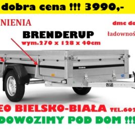 lekka przyczepa BRENDERUP 2270XL 270x128x40 wyższa burta
